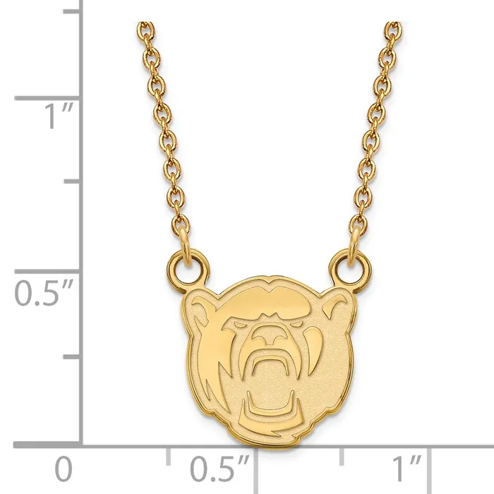 TreasureFineJewelers Necklaces Sterling Silver Goldplated Baylor University Small Pendant 18 inch Necklace