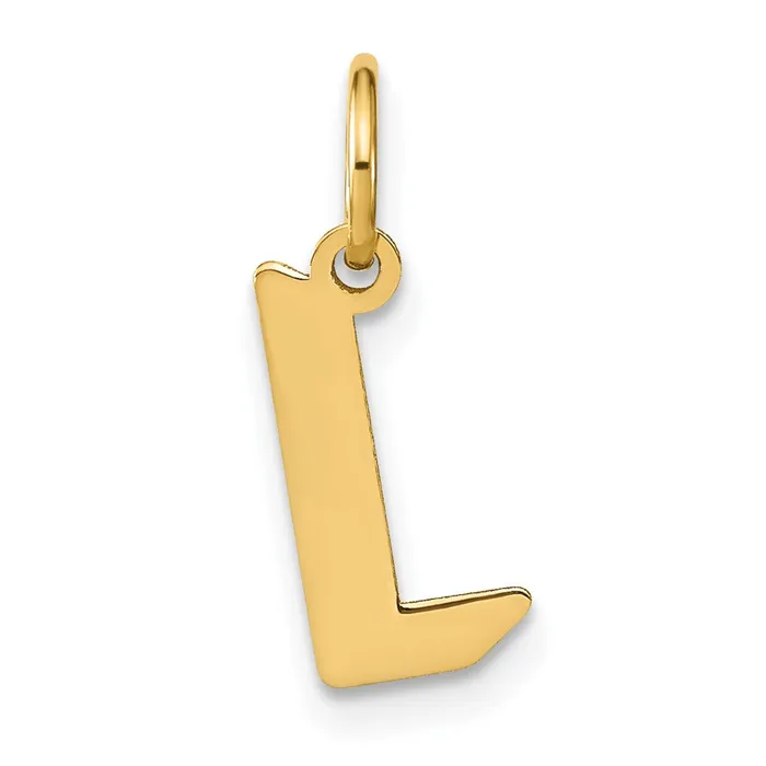 TreasureFineJewelers Necklaces Sterling Silver Goldplated Letter L Initial Pendant TreasureFineJewelers Necklaces Sterling Silver Goldplated Letter L Initial Pendant
