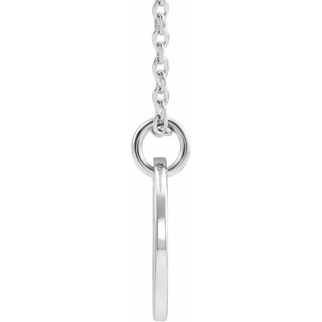 TreasureFineJewelers Necklaces Sterling Silver Initial A 10 mm Disc 1618 Necklace