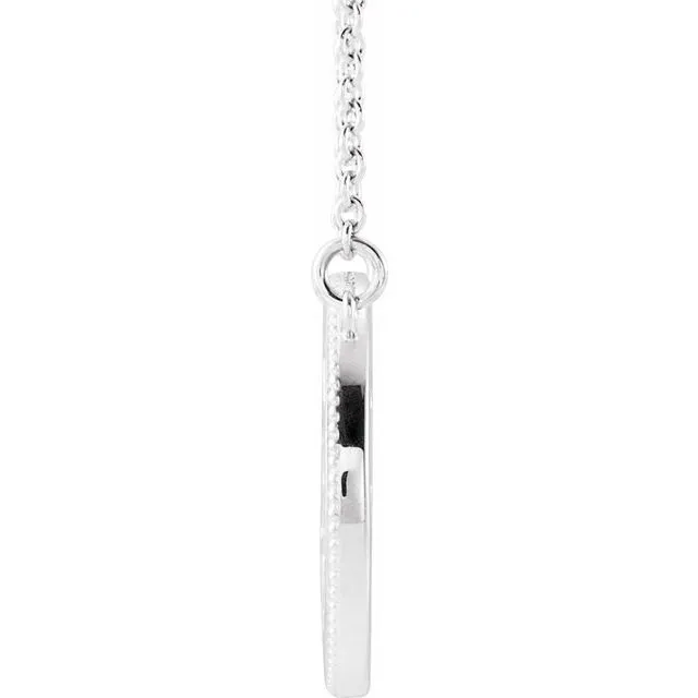 TreasureFineJewelers Necklaces Sterling Silver Milgrain Sun 1618 Necklace