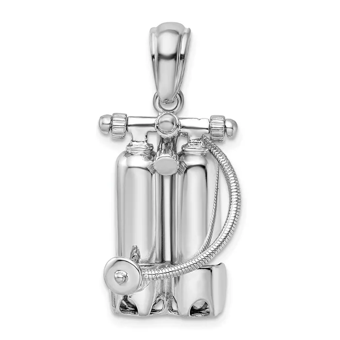 TreasureFineJewelers Necklaces Sterling Silver Polished 3D Scuba Tanks wHose Pendant TreasureFineJewelers Necklaces Sterling Silver Polished 3D Scuba Tanks wHose Pendant