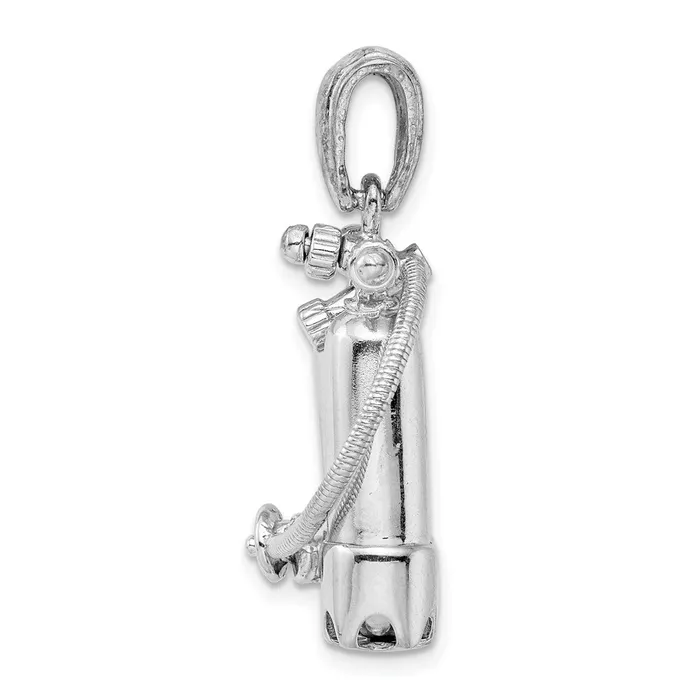 TreasureFineJewelers Necklaces Sterling Silver Polished 3D Scuba Tanks wHose Pendant