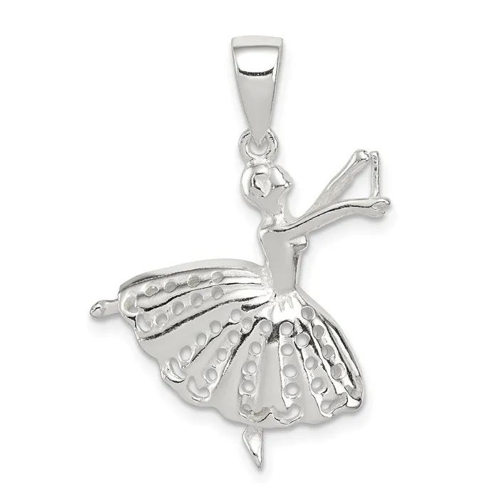 TreasureFineJewelers Necklaces Sterling Silver Polished Ballerina Pendant