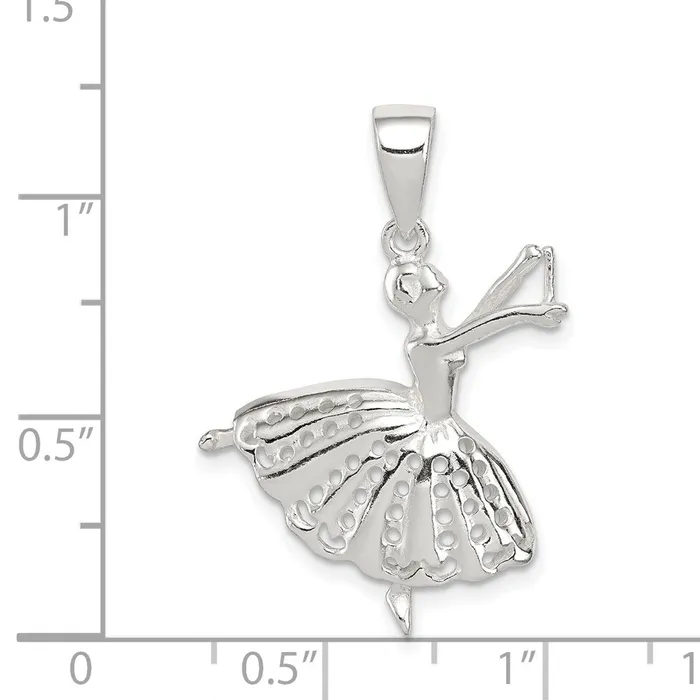 TreasureFineJewelers Necklaces Sterling Silver Polished Ballerina Pendant