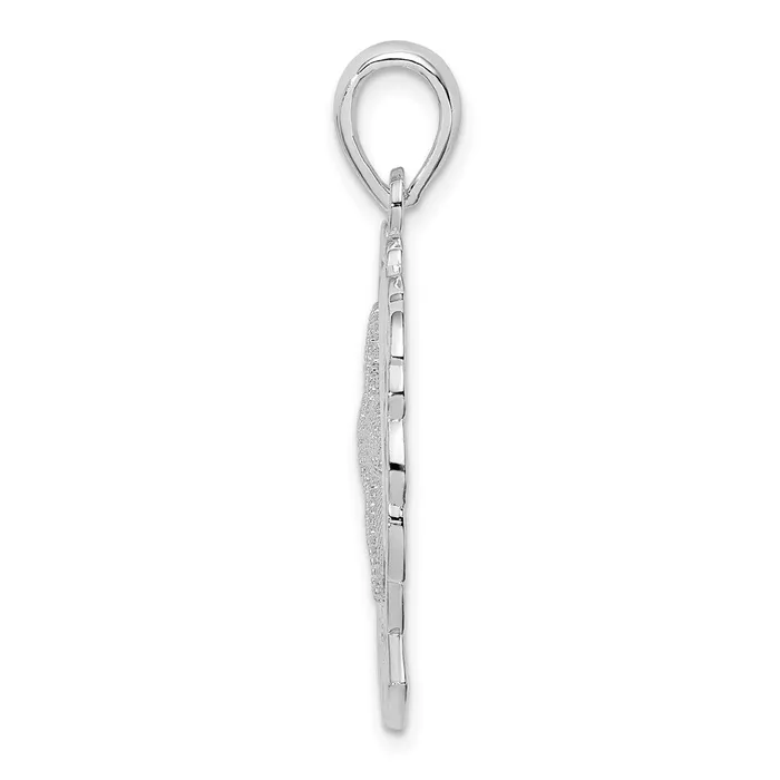 TreasureFineJewelers Necklaces Sterling Silver Polished St Thomas Starfish and Dolphin Pendant