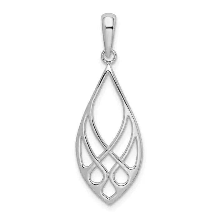 TreasureFineJewelers Necklaces Sterling Silver Polished Teardrop Celtic Knot Pendant TreasureFineJewelers Necklaces Sterling Silver Polished Teardrop Celtic Knot Pendant