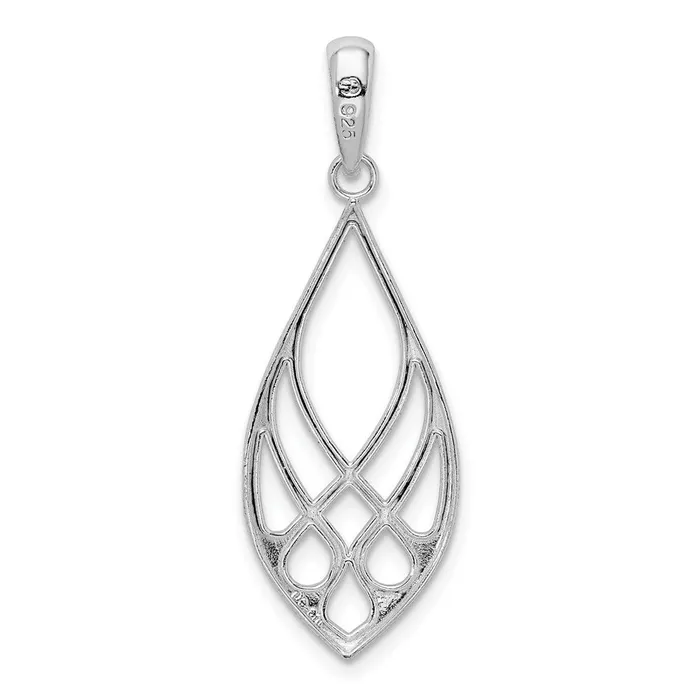TreasureFineJewelers Necklaces Sterling Silver Polished Teardrop Celtic Knot Pendant