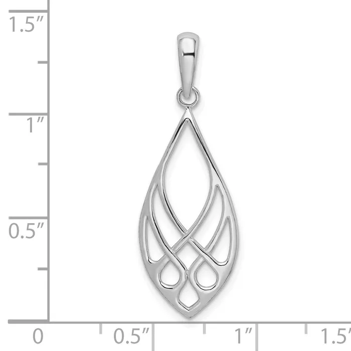 TreasureFineJewelers Necklaces Sterling Silver Polished Teardrop Celtic Knot Pendant
