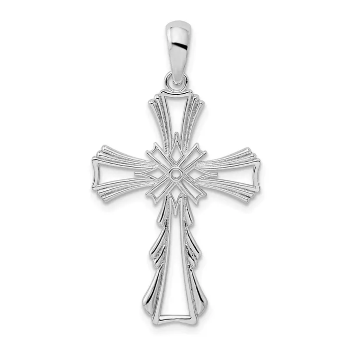 TreasureFineJewelers Necklaces Sterling Silver Polished XCenter Cutout Cross Pendant TreasureFineJewelers Necklaces Sterling Silver Polished XCenter Cutout Cross Pendant