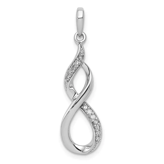 TreasureFineJewelers Necklaces Sterling Silver Rhodium Diam Figure 8 Pendant TreasureFineJewelers Necklaces Sterling Silver Rhodium Diam Figure 8 Pendant