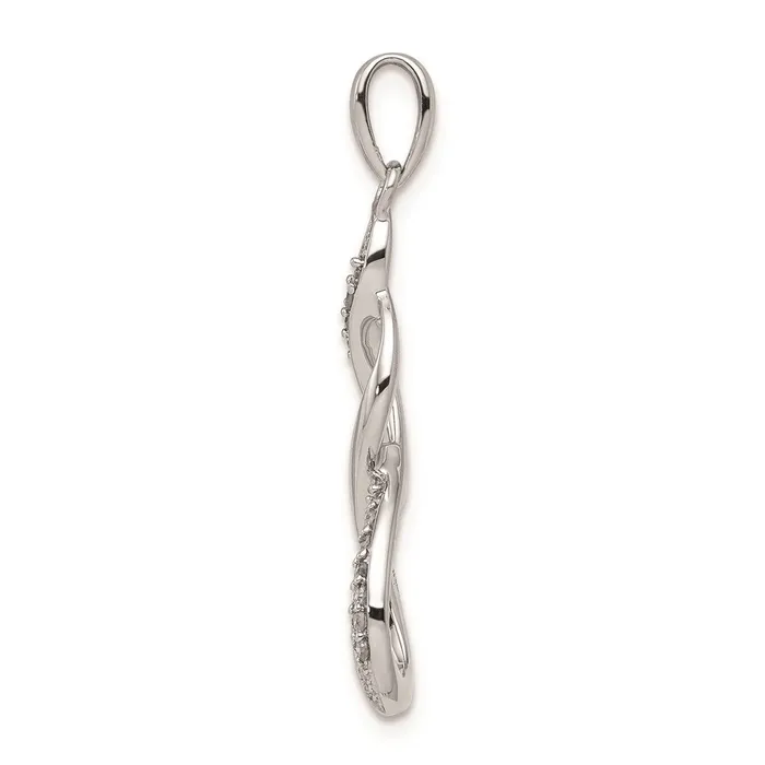 TreasureFineJewelers Necklaces Sterling Silver Rhodium Diam Figure 8 Pendant