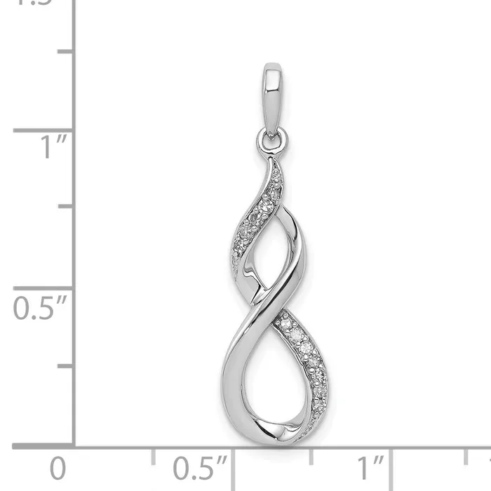 TreasureFineJewelers Necklaces Sterling Silver Rhodium Diam Figure 8 Pendant
