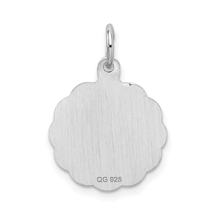 TreasureFineJewelers Necklaces Sterling SilverRhodiumplated Brocaded Letter G Initial Pendant