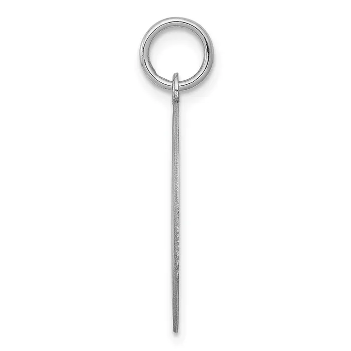 TreasureFineJewelers Necklaces Sterling Silver Rhodiumplated Brocaded Letter V Initial Charm