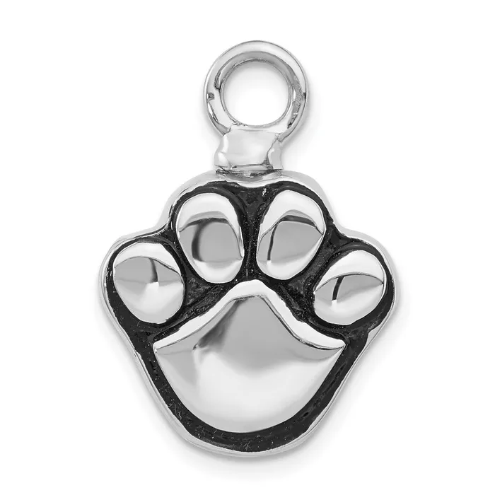 TreasureFineJewelers Necklaces Sterling Silver Rhodiumplated Enameled Paw Ash Holder Bottle Pendant TreasureFineJewelers Necklaces Sterling Silver Rhodiumplated Enameled Paw Ash Holder Bottle Pendant