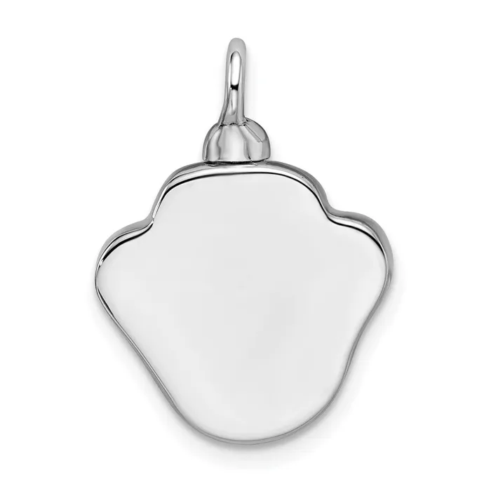TreasureFineJewelers Necklaces Sterling Silver Rhodiumplated Enameled Paw Ash Holder Bottle Pendant