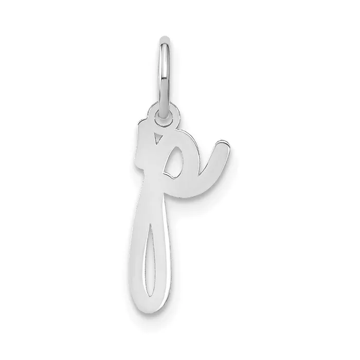 TreasureFineJewelers Necklaces Sterling Silver Rhodiumplated Lower case Letter P Initial Charm TreasureFineJewelers Necklaces Sterling Silver Rhodiumplated Lower case Letter P Initial Charm