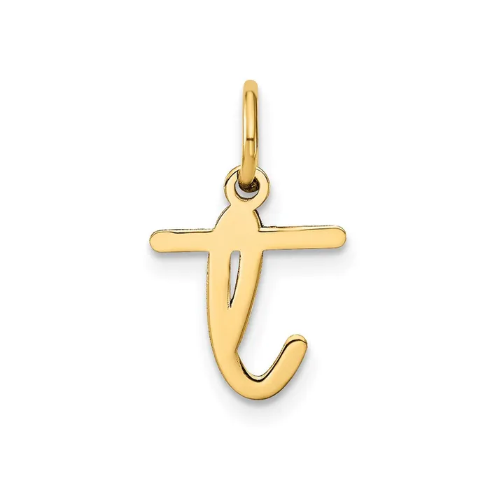 TreasureFineJewelers Necklaces Sterling Silver Rhodiumplated Lower case Letter T Initial Charm TreasureFineJewelers Necklaces Sterling Silver Rhodiumplated Lower case Letter T Initial Charm