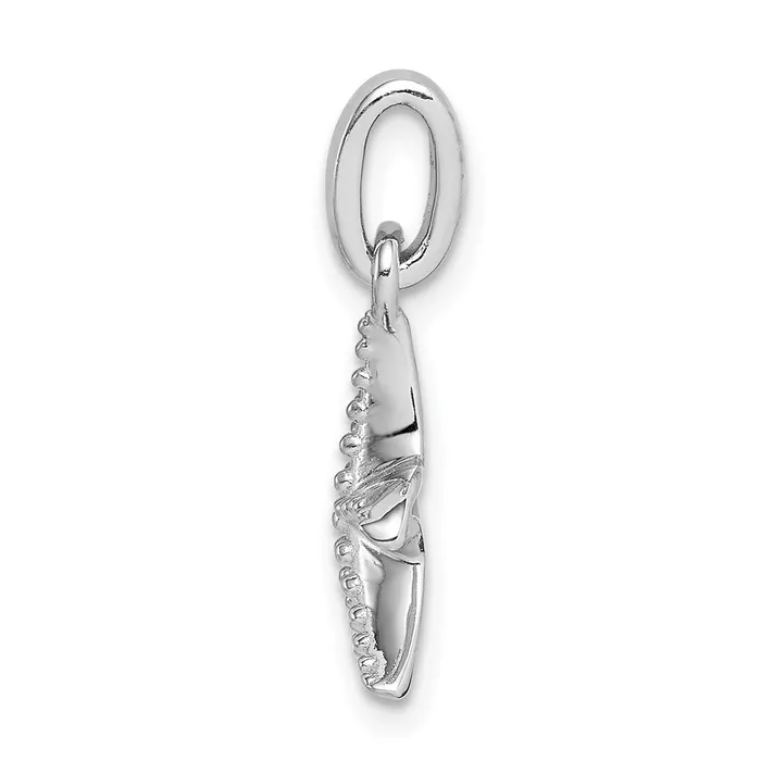 TreasureFineJewelers Necklaces Sterling Silver Rhodiumplated Polished Textured Starfish Pendant