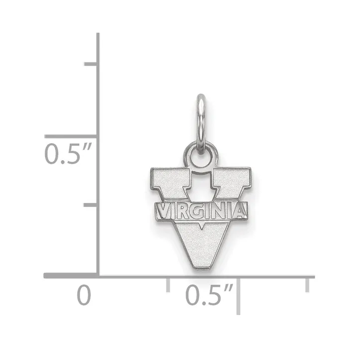 TreasureFineJewelers Necklaces Sterling Silver Rhodiumplated University of Virginia Extra Small Pendant