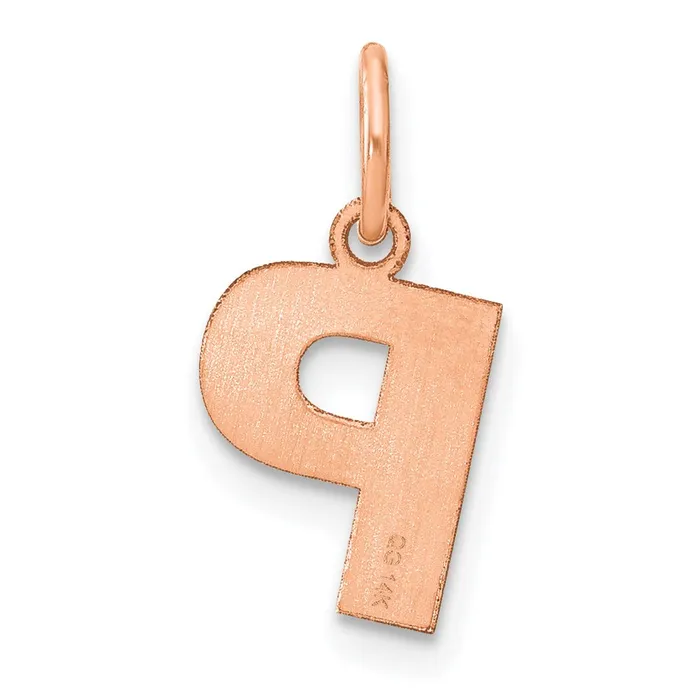 TreasureFineJewelers Necklaces Sterling Silver Roseplated Letter P Initial Pendant