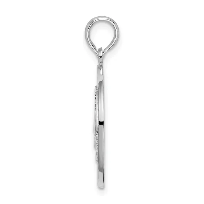 TreasureFineJewelers Necklaces Sterling Silver Textured Key West wSailboat Pendant