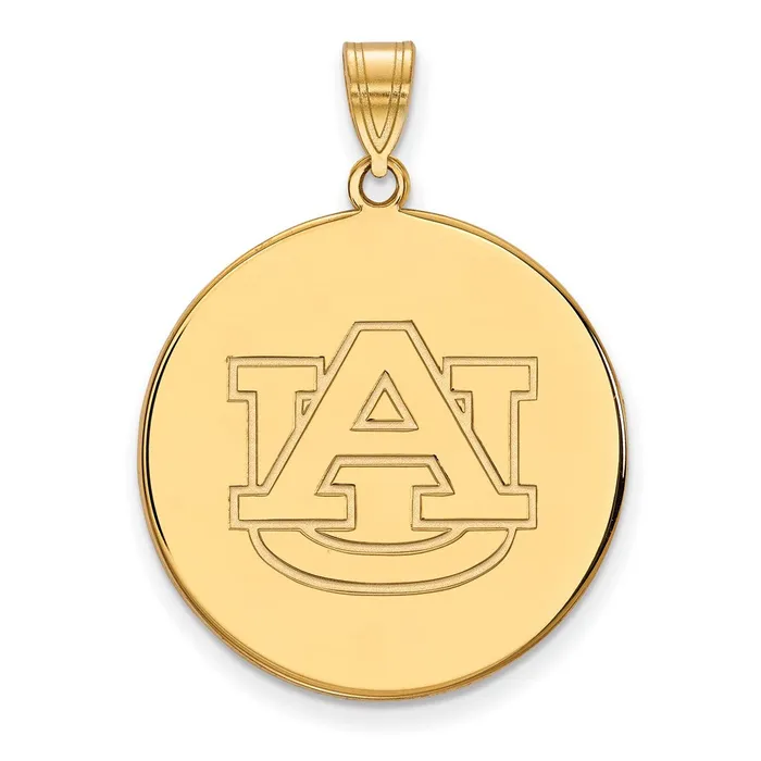 TreasureFineJewelers PreStyled Sets 10k Gold Auburn University XL Disc Pendant TreasureFineJewelers PreStyled Sets 10k Gold Auburn University XL Disc Pendant