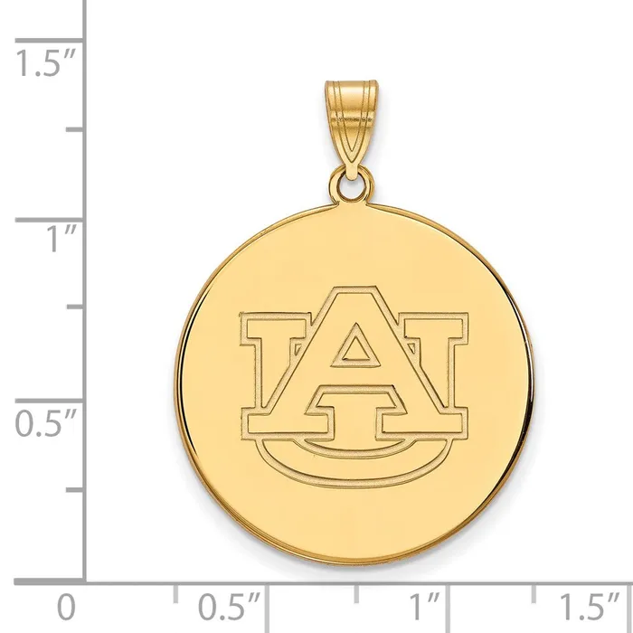 TreasureFineJewelers PreStyled Sets 10k Gold Auburn University XL Disc Pendant
