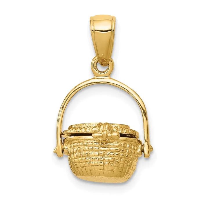 TreasureFineJewelers PreStyled Sets 14k Yellow Gold 3D Nantucket Basket Pendant TreasureFineJewelers PreStyled Sets 14k Yellow Gold 3D Nantucket Basket Pendant