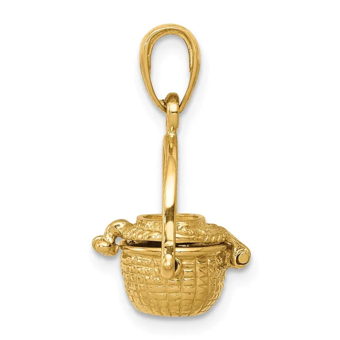 TreasureFineJewelers PreStyled Sets 14k Yellow Gold 3D Nantucket Basket Pendant