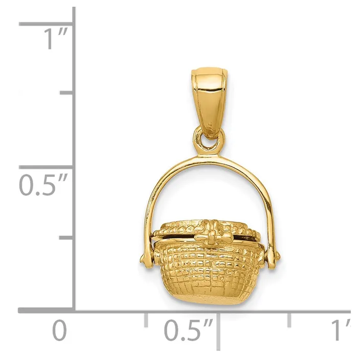 TreasureFineJewelers PreStyled Sets 14k Yellow Gold 3D Nantucket Basket Pendant