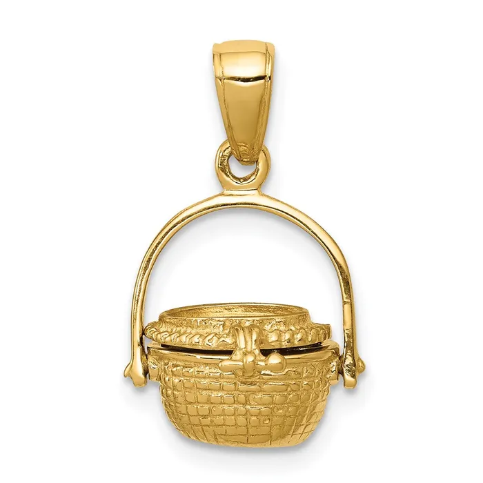 TreasureFineJewelers PreStyled Sets 14k Yellow Gold 3D Nantucket Basket Pendant