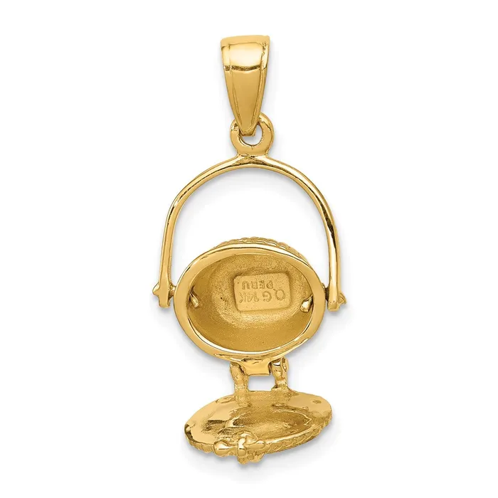 TreasureFineJewelers PreStyled Sets 14k Yellow Gold 3D Nantucket Basket Pendant
