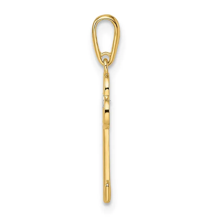 TreasureFineJewelers PreStyled Sets 14k Yellow Gold CZ Key Pendant