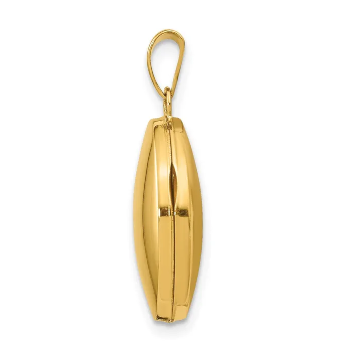 TreasureFineJewelers PreStyled Sets 14k Yellow Gold Plain Polished Oval Locket