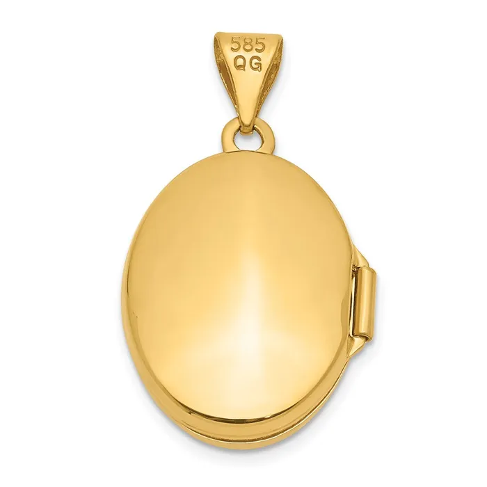 TreasureFineJewelers PreStyled Sets 14k Yellow Gold Plain Polished Oval Locket