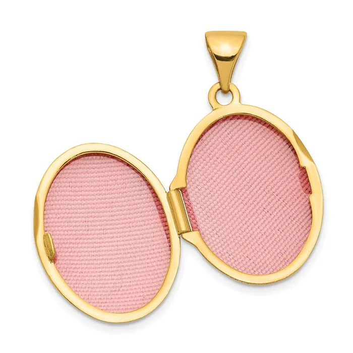 TreasureFineJewelers PreStyled Sets 14k Yellow Gold Plain Polished Oval Locket