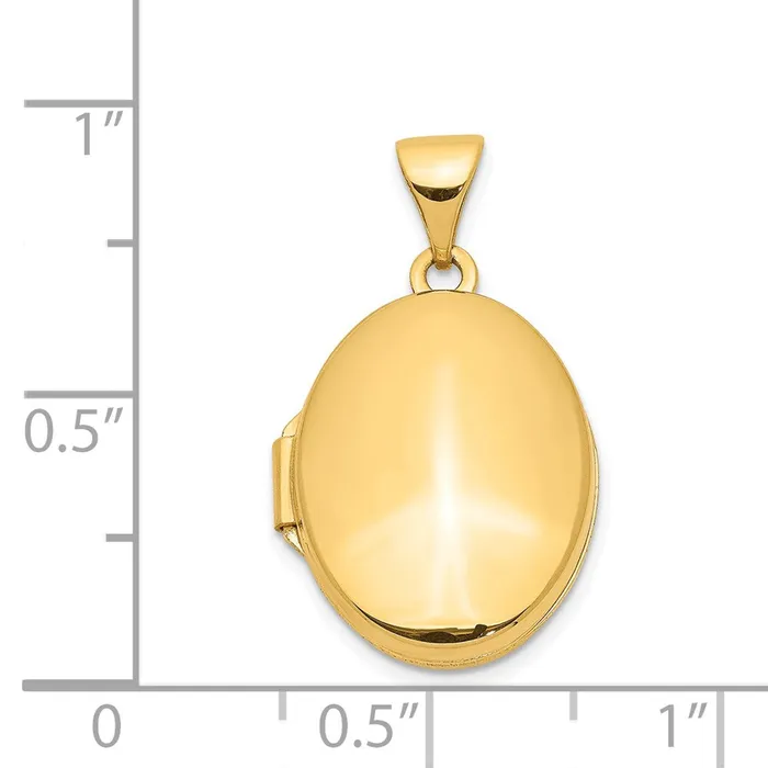 TreasureFineJewelers PreStyled Sets 14k Yellow Gold Plain Polished Oval Locket