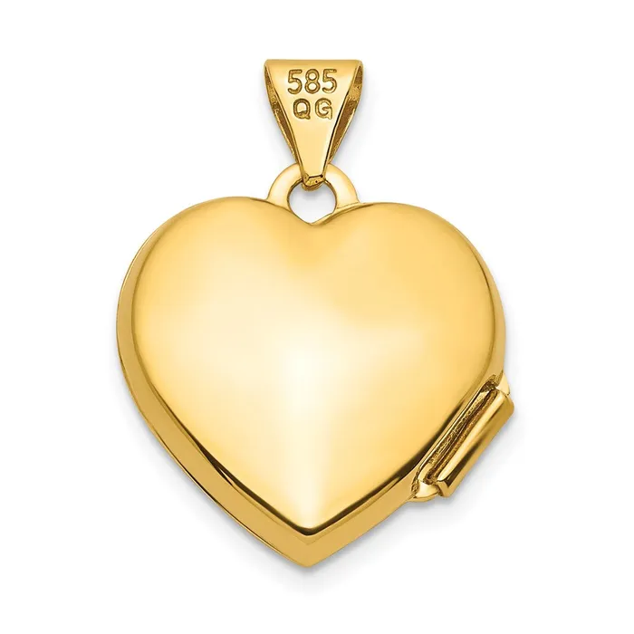 TreasureFineJewelers PreStyled Sets 14k Yellow Gold Rhodium w White Gold Rhodium 01ct Diamond 15mm Heart Locket