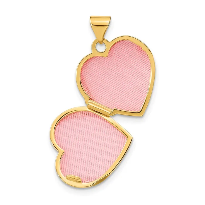 TreasureFineJewelers PreStyled Sets 14k Yellow Gold Rhodium w White Gold Rhodium 01ct Diamond 15mm Heart Locket