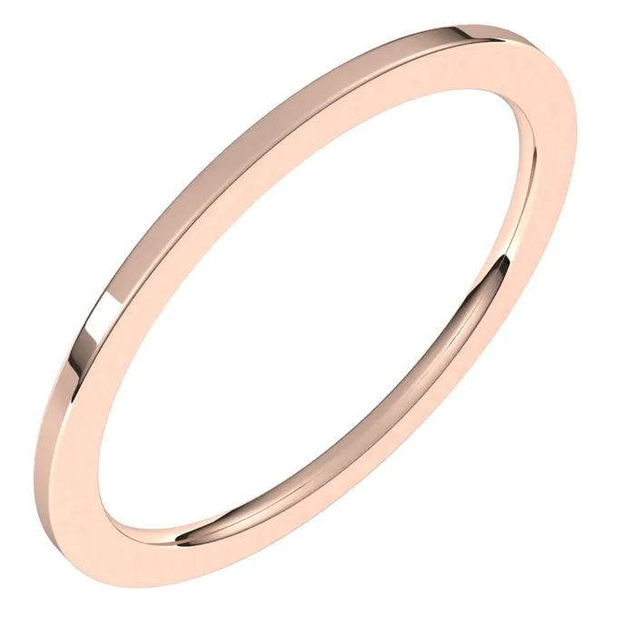 TreasureFineJewelers Rings 10K Rose Gold 1 mm flat comfort fit Wedding Band TreasureFineJewelers Rings 10K Rose Gold 1 mm flat comfort fit Wedding Band
