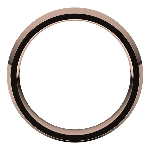 TreasureFineJewelers Rings 14K Rose Gold 5 mm Knife Edge Comfort Fit Wedding Band