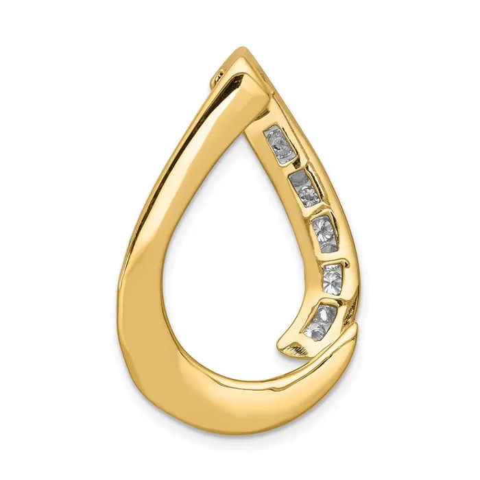 TreasureFineJewelers Rings 14k TwoTone AA Diamond Teardrop Slide