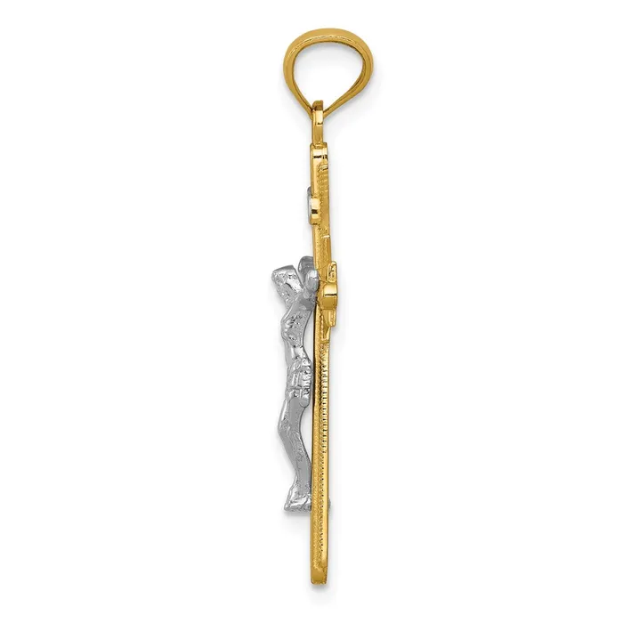 TreasureFineJewelers Rings 14k Twotone Gold Polished Crucifix Pendant