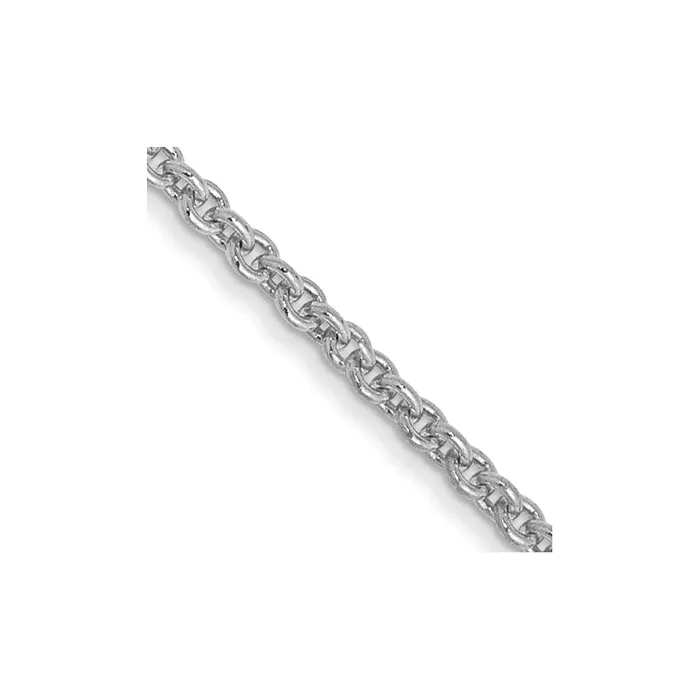 TreasureFineJewelers Rings 14k WG 14mm Round Open Link Cable Chain