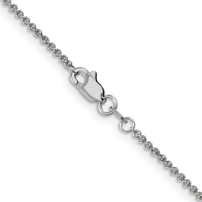 TreasureFineJewelers Rings 14k WG 14mm Round Open Link Cable Chain