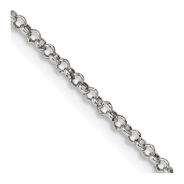 TreasureFineJewelers Rings Sterling Silver 15mm Rolo Chain