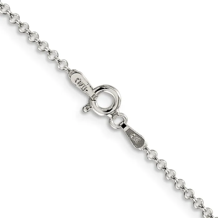 TreasureFineJewelers Rings Sterling Silver 15mm Rolo Chain