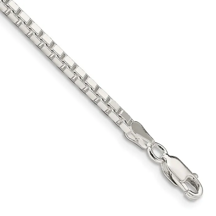 TreasureFineJewelers Rings Sterling Silver 25mm Box Chain