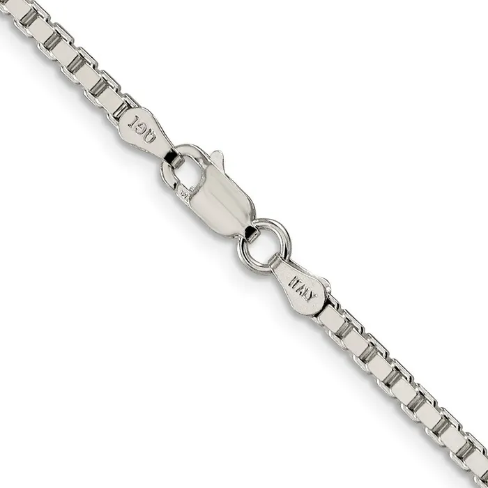 TreasureFineJewelers Rings Sterling Silver 25mm Box Chain